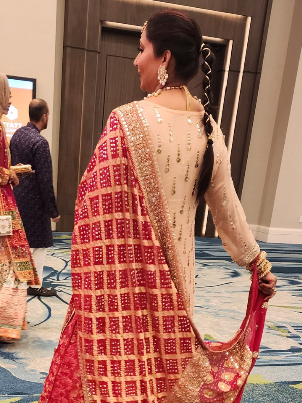 Red Bandhani Chaddar